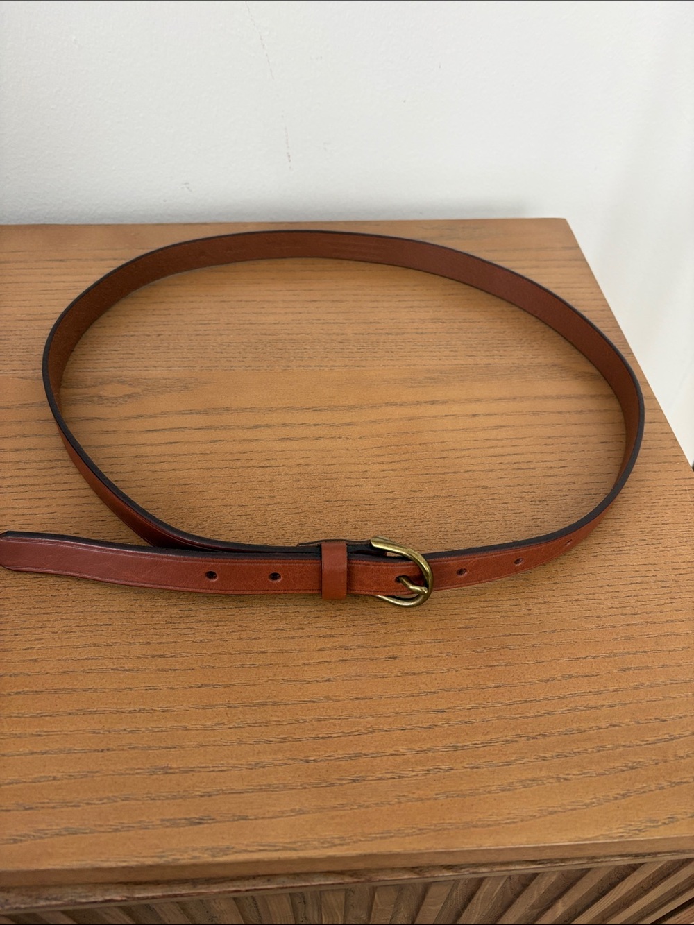 NWOT - Madewell - Skinny Leather Belt - Pecan - Size M